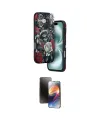 ieg™ iPhone 16 Kılıf Siluet Doku - Siyah 3D Antistatik Mat Seramik Nano Ekran Koruyucu