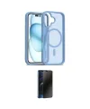 ieg™ iPhone 16 Kılıf Siluet Minimal Prime - Siyah 3D Antistatik Hayalet Cam Ekran Koruyucu