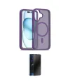 ieg™ iPhone 16 Kılıf Siluet Minimal Prime - Siyah 3D Antistatik Hayalet Cam Ekran Koruyucu