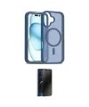 ieg™ iPhone 16 Kılıf Siluet Minimal Prime - Siyah 3D Antistatik Hayalet Cam Ekran Koruyucu
