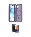 ieg™ iPhone 16 Kılıf Siluet Minimal Prime - Siyah 3D Antistatik Mat Seramik Nano Ekran Koruyucu