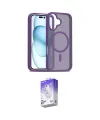 ieg™ iPhone 16 Kılıf Siluet Minimal Prime - Siyah Bilvis 5in1 3D Magic Cam Ekran Koruyucu