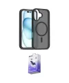 ieg™ iPhone 16 Kılıf Siluet Minimal Prime - Siyah Bilvis 5in1 5D Magic Hayalet Cam Ekran Koruyucu