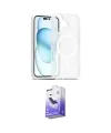 ieg™ iPhone 16 Kılıf Siluet Minimal Prime - Siyah Bilvis 5in1 5D Magic Hayalet Cam Ekran Koruyucu