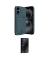 ieg™ iPhone 16 Kılıf Vadi Çizgi Prime - Siyah 3D Antistatik Hayalet Cam Ekran Koruyucu