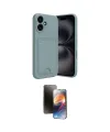 ieg™ iPhone 16 Kılıf Vadi Çizgi Prime - Siyah 3D Antistatik Mat Seramik Nano Ekran Koruyucu