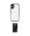 ieg™ iPhone 16 Kılıf Vadi Minimal - Siyah 3D Antistatik Hayalet Cam Ekran Koruyucu