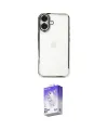 ieg™ iPhone 16 Kılıf Vadi Minimal - Siyah Bilvis 5in1 3D Magic Cam Ekran Koruyucu