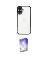 ieg™ iPhone 16 Kılıf Vadi Minimal - Siyah Bilvis 5in1 3D Magic Cam Ekran Koruyucu
