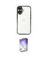 ieg™ iPhone 16 Kılıf Vadi Minimal - Siyah Bilvis 5in1 3D Magic Cam Ekran Koruyucu