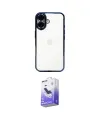 ieg™ iPhone 16 Kılıf Vadi Minimal - Siyah Bilvis 5in1 5D Magic Hayalet Cam Ekran Koruyucu