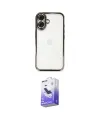 ieg™ iPhone 16 Kılıf Vadi Minimal - Siyah Bilvis 5in1 5D Magic Hayalet Cam Ekran Koruyucu