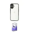 ieg™ iPhone 16 Kılıf Vadi Minimal - Siyah Bilvis 5in1 5D Magic Hayalet Cam Ekran Koruyucu