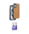 ieg™ iPhone 16 Kılıf Vadi Özel Seri - Siyah Bilvis 5in1 5D Magic Hayalet Cam Ekran Koruyucu
