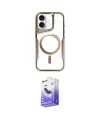 ieg™ iPhone 16 Kılıf Yadigar Klasik Özel Seri - Siyah Bilvis 5in1 5D Magic Hayalet Cam Ekran Koruyucu