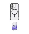 ieg™ iPhone 16 Kılıf Yadigar Klasik Özel Seri - Siyah Bilvis 5in1 5D Magic Hayalet Cam Ekran Koruyucu