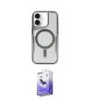 ieg™ iPhone 16 Kılıf Yadigar Klasik Özel Seri - Siyah Bilvis 5in1 5D Magic Hayalet Cam Ekran Koruyucu