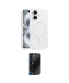 ieg™ iPhone 16 Kılıf Yankı Form Serisi - Siyah 3D Antistatik Hayalet Cam Ekran Koruyucu