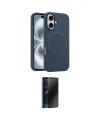 ieg™ iPhone 16 Kılıf Yankı Form Serisi - Siyah 3D Antistatik Hayalet Cam Ekran Koruyucu