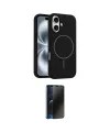 ieg™ iPhone 16 Kılıf Yankı Form Serisi - Siyah 3D Antistatik Hayalet Cam Ekran Koruyucu