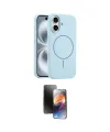 ieg™ iPhone 16 Kılıf Yankı Form Serisi - Siyah 3D Antistatik Mat Seramik Nano Ekran Koruyucu