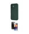 ieg™ iPhone 16 Kılıf Yankı Yansıma Özel Seri - Siyah 3D Antistatik Mat Seramik Nano Ekran Koruyucu