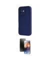 ieg™ iPhone 16 Kılıf Yankı Yansıma Özel Seri - Siyah 3D Antistatik Mat Seramik Nano Ekran Koruyucu