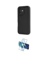 ieg™ iPhone 16 Kılıf Yankı Yansıma Özel Seri - Siyah 3D Antistatik Seramik Nano Ekran Koruyucu