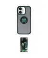 ieg™ iPhone 16 Kılıf Yörünge Çizgi - Siyah 360 Mat Full Body Arka Koruyucu