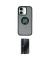 ieg™ iPhone 16 Kılıf Yörünge Çizgi - Siyah 3D Antistatik Hayalet Cam Ekran Koruyucu