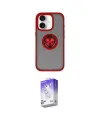ieg™ iPhone 16 Kılıf Yörünge Çizgi - Siyah Bilvis 5in1 3D Magic Cam Ekran Koruyucu