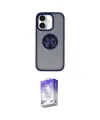ieg™ iPhone 16 Kılıf Yörünge Çizgi - Siyah Bilvis 5in1 3D Magic Cam Ekran Koruyucu
