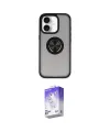 ieg™ iPhone 16 Kılıf Yörünge Çizgi - Siyah Bilvis 5in1 3D Magic Cam Ekran Koruyucu