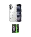 ieg™ iPhone 16 Kılıf Yörünge Form - Şeffaf 360 Full Body Arka Koruyucu