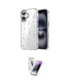 ieg™ iPhone 16 Kılıf Yörünge Form - Şeffaf Pasifik Cam Ekran Koruyucu
