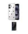 ieg™ iPhone 16 Kılıf Yörünge Form - Siyah 3D Antistatik Hayalet Cam Ekran Koruyucu