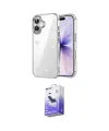 ieg™ iPhone 16 Kılıf Yörünge Form - Siyah Bilvis 5in1 5D Magic Hayalet Cam Ekran Koruyucu