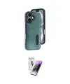 ieg™ iPhone 16 Kılıf Yörünge Işık Serisi - Şeffaf Pasifik Cam Ekran Koruyucu