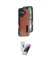 ieg™ iPhone 16 Kılıf Yörünge Işık Serisi - Şeffaf Pasifik Cam Ekran Koruyucu