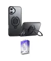 ieg™ iPhone 16 Kılıf Zirve Çizgi Prime - Siyah Bilvis 5in1 3D Magic Cam Ekran Koruyucu