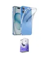 ieg™ iPhone 16 Kılıf Zirve Doku - Siyah Bilvis 5in1 5D Magic Hayalet Cam Ekran Koruyucu