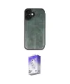 ieg™ iPhone 16 Kılıf Zirve Yansıma Serisi - Siyah Bilvis 5in1 3D Magic Cam Ekran Koruyucu