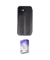 ieg™ iPhone 16 Kılıf Zirve Yansıma Serisi - Siyah Bilvis 5in1 3D Magic Cam Ekran Koruyucu