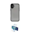 ieg™ iPhone 16 Plus Kılıf Ahenk Çizgi Serisi - Siyah 3D Antistatik Seramik Nano Ekran Koruyucu