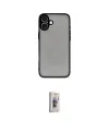 ieg™ iPhone 16 Plus Kılıf Ahenk Çizgi Serisi - Siyah Bilvis 3D Cam Ekran Koruyucu