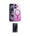 ieg™ iPhone 16 Plus Kılıf Ahenk Doku Özel Seri - Siyah 3D Antistatik Hayalet Cam Ekran Koruyucu