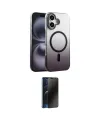 ieg™ iPhone 16 Plus Kılıf Ahenk Doku Özel Seri - Siyah 3D Antistatik Hayalet Cam Ekran Koruyucu
