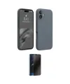 ieg™ iPhone 16 Plus Kılıf Ahenk Serisi - Siyah 3D Antistatik Hayalet Cam Ekran Koruyucu