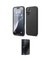 ieg™ iPhone 16 Plus Kılıf Ahenk Serisi - Siyah 3D Antistatik Hayalet Cam Ekran Koruyucu