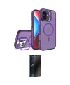 ieg™ iPhone 16 Plus Kılıf Akış Form - Siyah 3D Antistatik Hayalet Cam Ekran Koruyucu